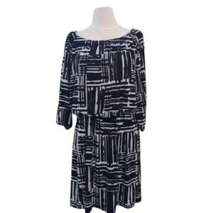 AB Studio Large Black & White Short Dress, size Large
